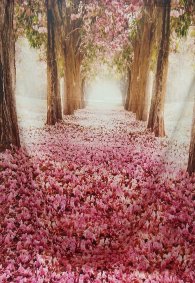 Fotohintergrund Bäume und rosa Blüten