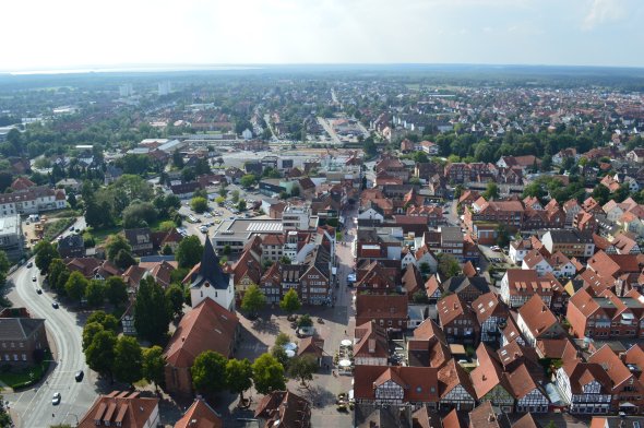 Bick auf die Neustädter Innenstadt aus der Luft