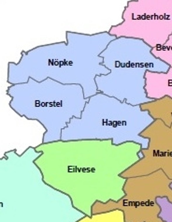 Übersicht Ortschaften Neustädter Land Übersichtskarte der Ortschaften Neustädter Land. Die zu den Ortschaften zugehörigen Ortsteile sind farblich gekennzeichnet.