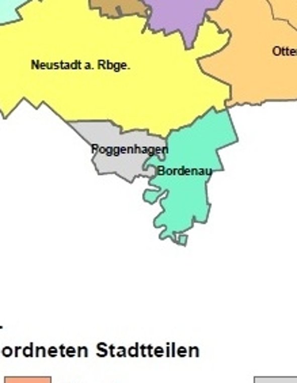 Übersicht Ortschaften Neustädter Land Übersichtskarte der Ortschaften Neustädter Land. Die zu den Ortschaften zugehörigen Ortsteile sind farblich gekennzeichnet.