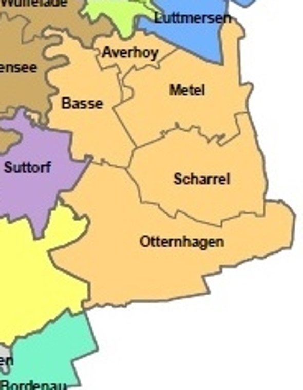 Übersicht Ortschaften Neustädter Land Übersichtskarte der Ortschaften Neustädter Land. Die zu den Ortschaften zugehörigen Ortsteile sind farblich gekennzeichnet.