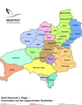 Übersicht Ortschaften Neustädter Land Übersichtskarte der Ortschaften Neustädter Land. Die zu den Ortschaften zugehörigen Ortsteile sind farblich gekennzeichnet.