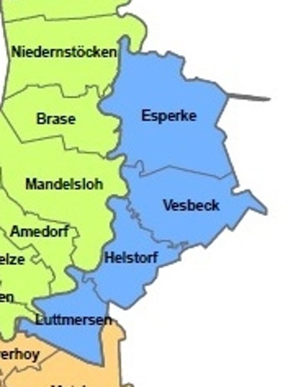 Übersicht Ortschaften Neustädter Land Übersichtskarte der Ortschaften Neustädter Land. Die zu den Ortschaften zugehörigen Ortsteile sind farblich gekennzeichnet.