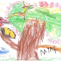 Mia Joline - 4 Jahre. Flugsaurier in der Natur.