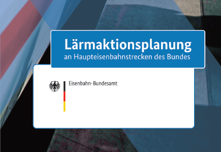 Ausschnitt Cover Infoflyer. weiße Schrift vor blauem Hintergrund "Lärmaktionsplanung"