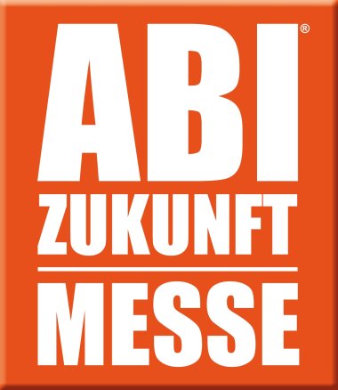 weiße Schrift auf orangenem Hintergrund, ABI Zukunft Messe