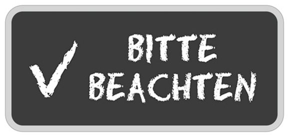 CB-Sticker TF eckig oc BITTE BEACHTEN Kreidetafel mit dem Schriftzug: Bitte beachten