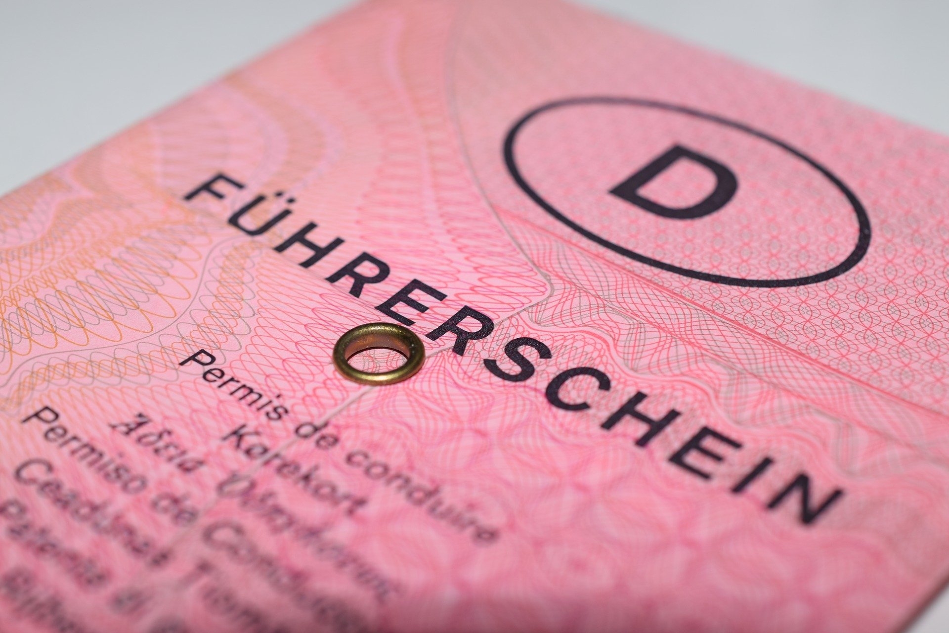 Abbildung eines rosa Führerscheins