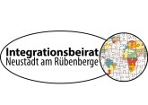 Logo Integrationsbeirat Neustadt a. Rbge. Der Schriftzug Integrationsbeirat Neustadt am Rübenberge steht neben einer Grafik einer Weltkugel.