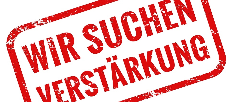 roter Stempel Wir suchen Verstärkung