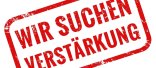 Wir suchen Verstärkung! roter Stempel Wir suchen Verstärkung